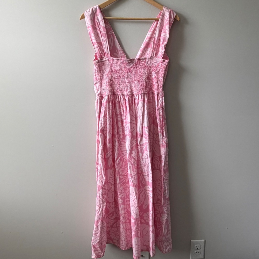 Band of the Free Los Angeles Candy Pink Floral Midi Dress B2275 Small NWT - Picture 2 of 9